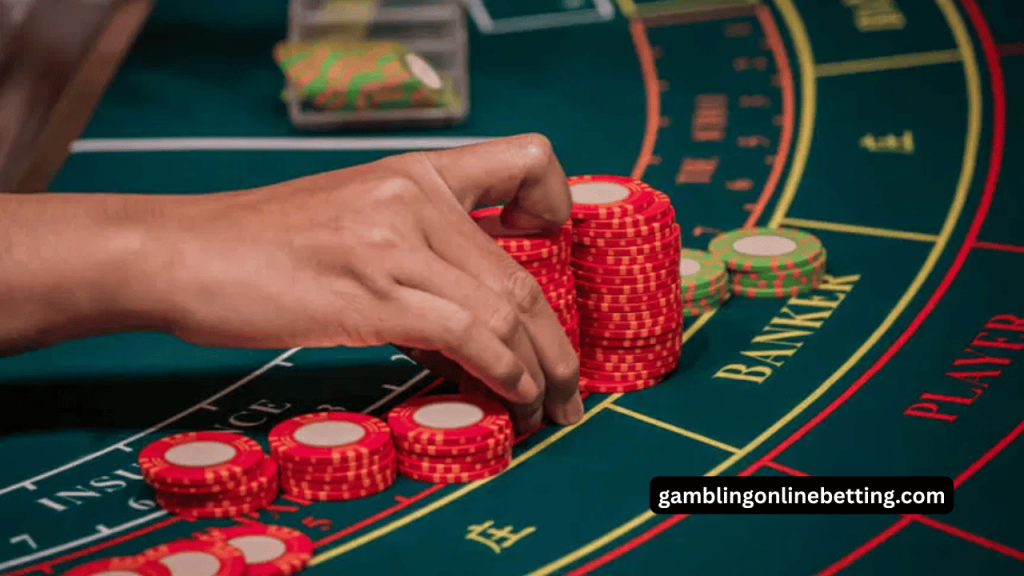 Baccarat table with cards and chips highlighting essentials