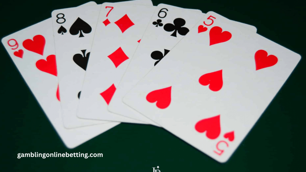 Online draw poker game with playing cards and chips