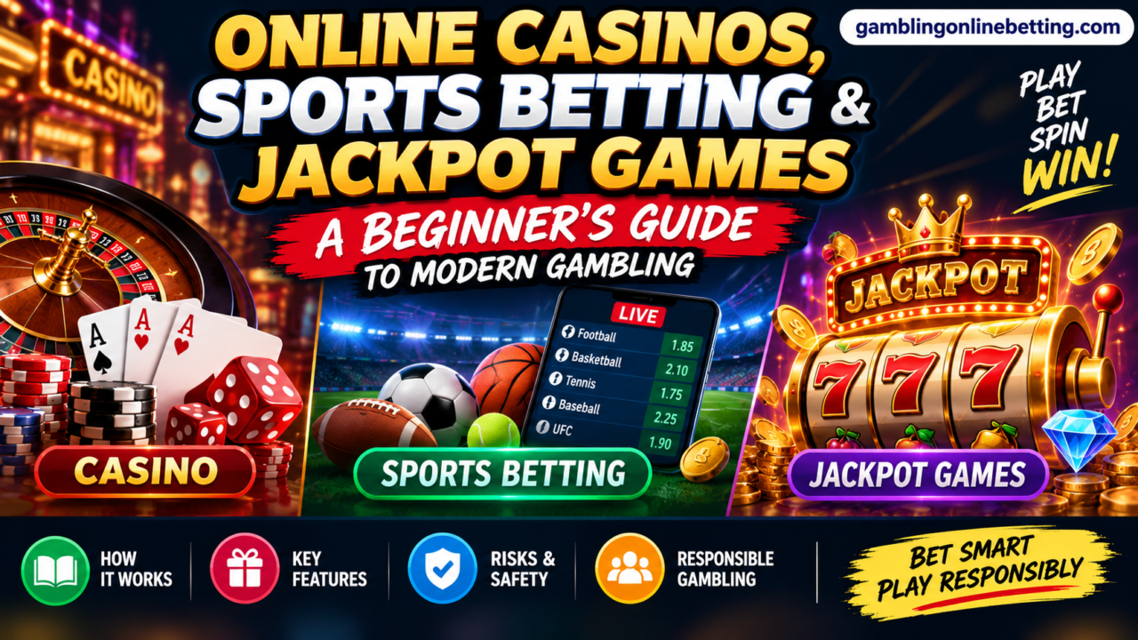 Online Casinos, Sports Betting, and Jackpot Games: A Beginner’s Guide to Modern Gambling 2025